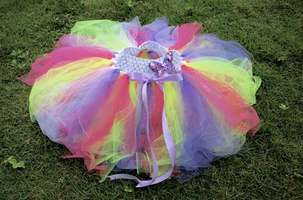 CUSTOM MADE Child tutu – Girls Neon Pastel Sparkle Fluffy Tutu - Image 2