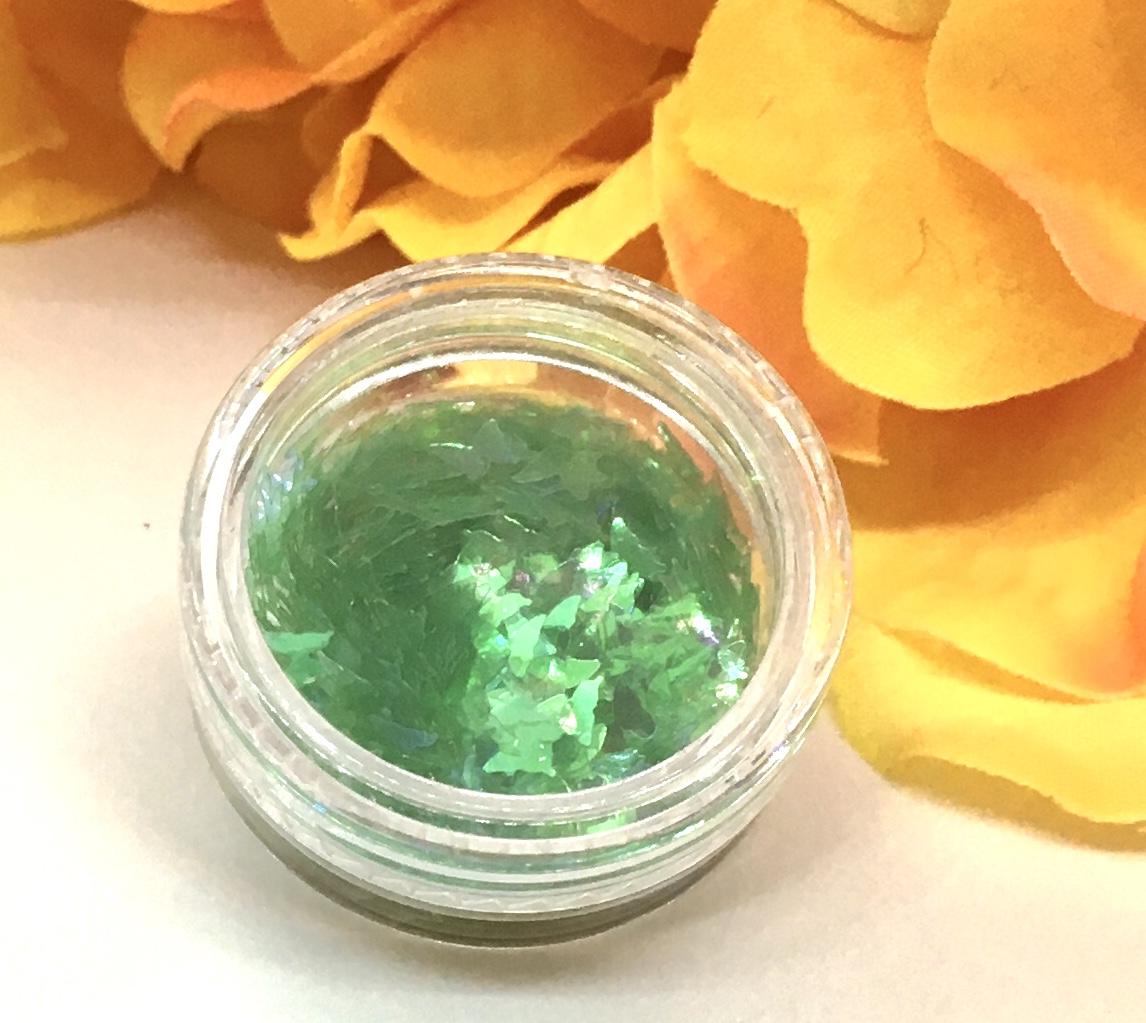 Holographic Sequin Butterfly Glitter – IRIDESCENT GREEN - Image 4