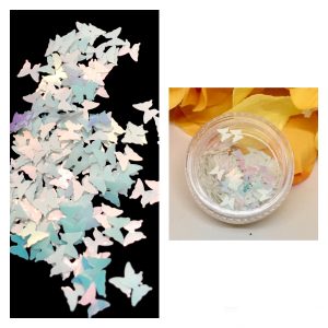 Holographic Sequin Butterfly Glitter – IRIDESCENT WHITE