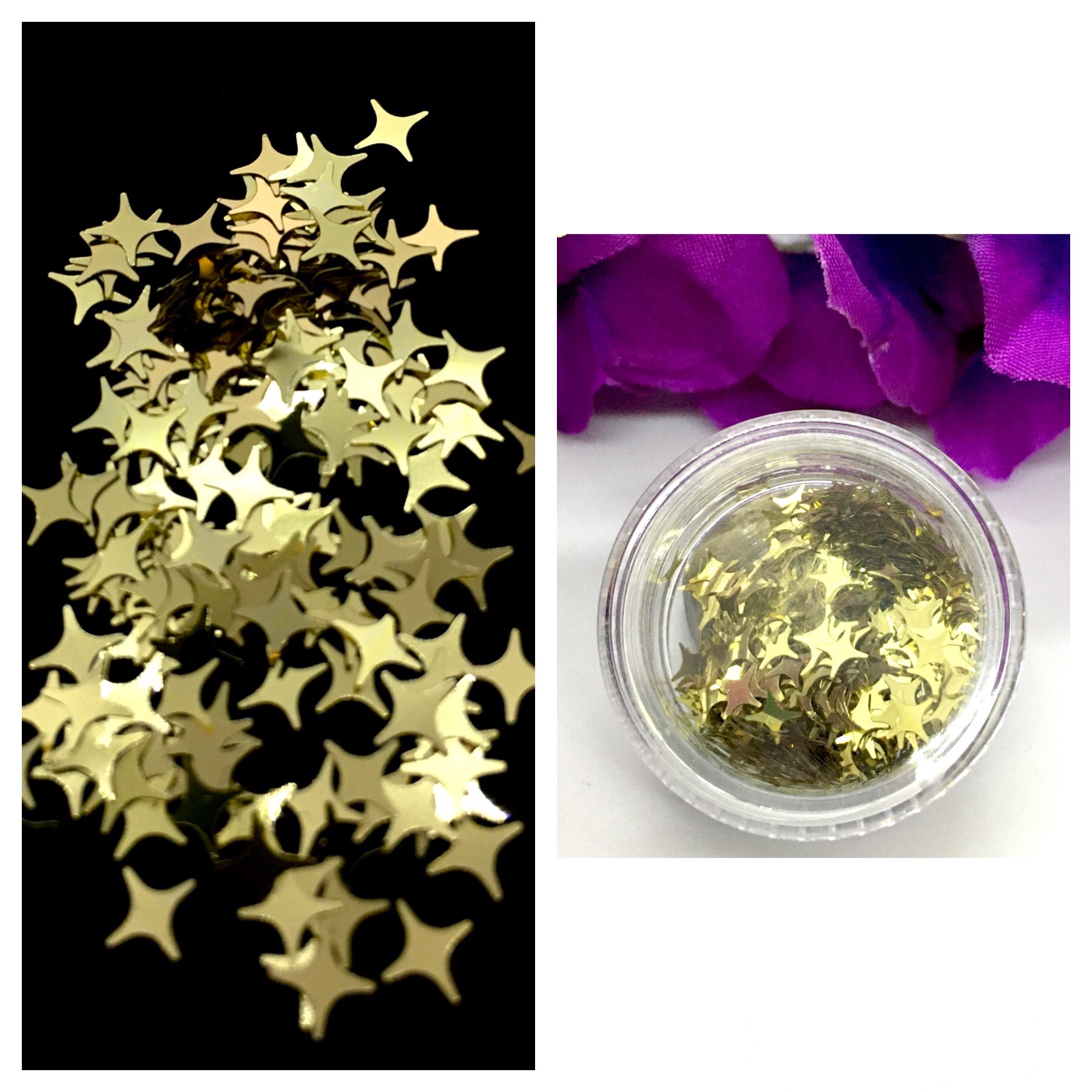 Holographic Sequin Laser Star Glitter – GOLD