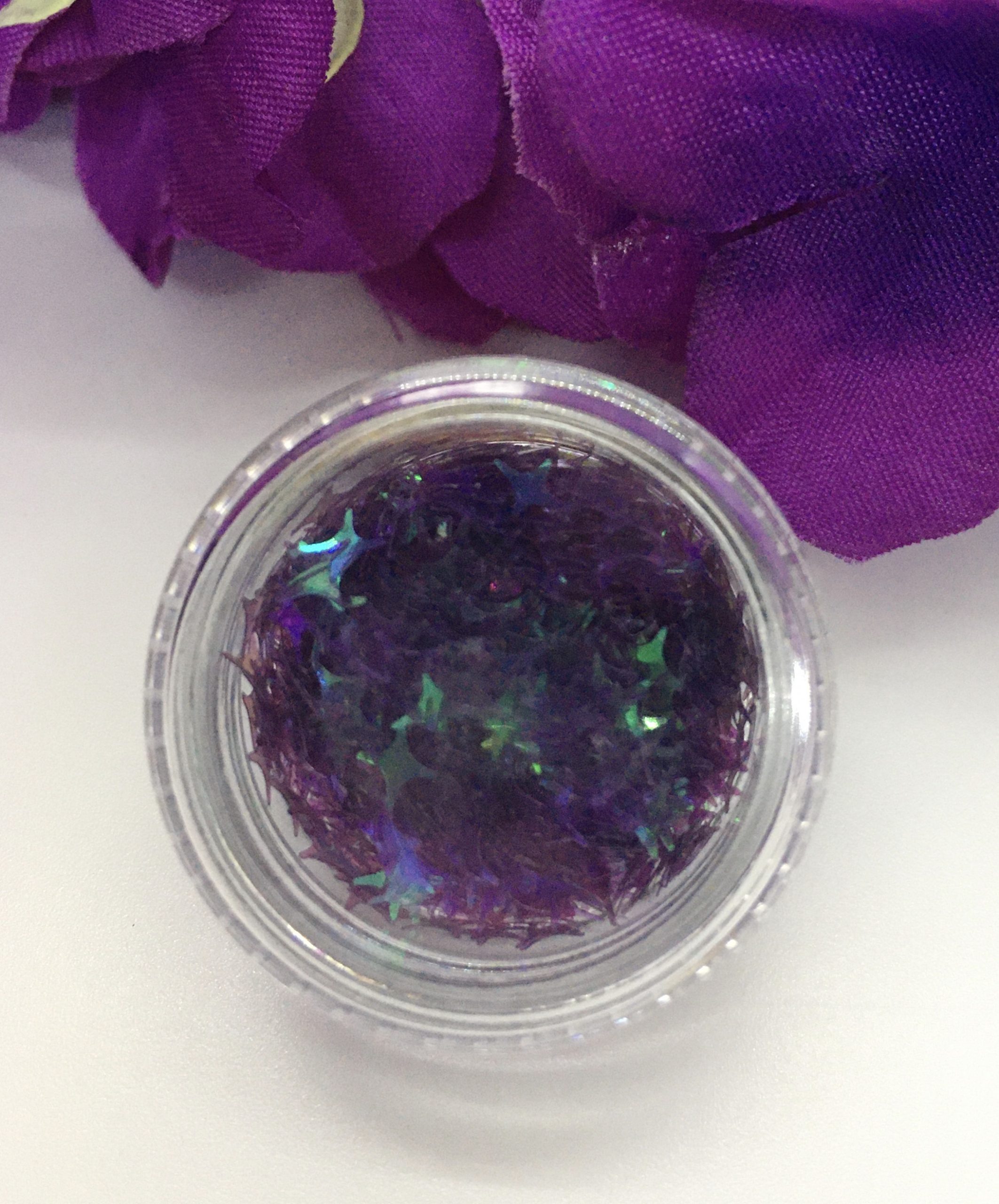 Holographic Sequin Laser Star Glitter – IRIDESCENT PURPLE - Image 3