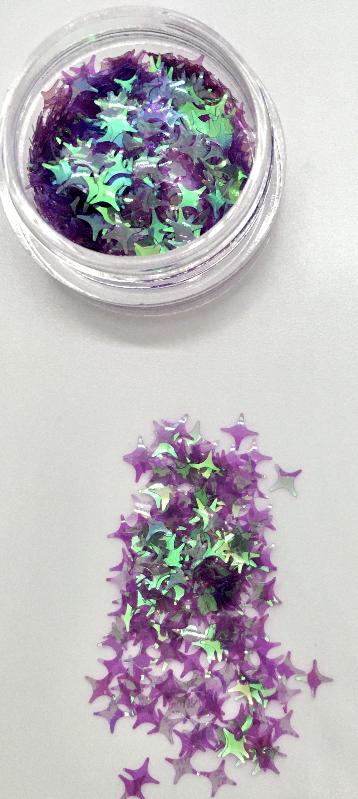 Holographic Sequin Laser Star Glitter – IRIDESCENT PURPLE - Image 2
