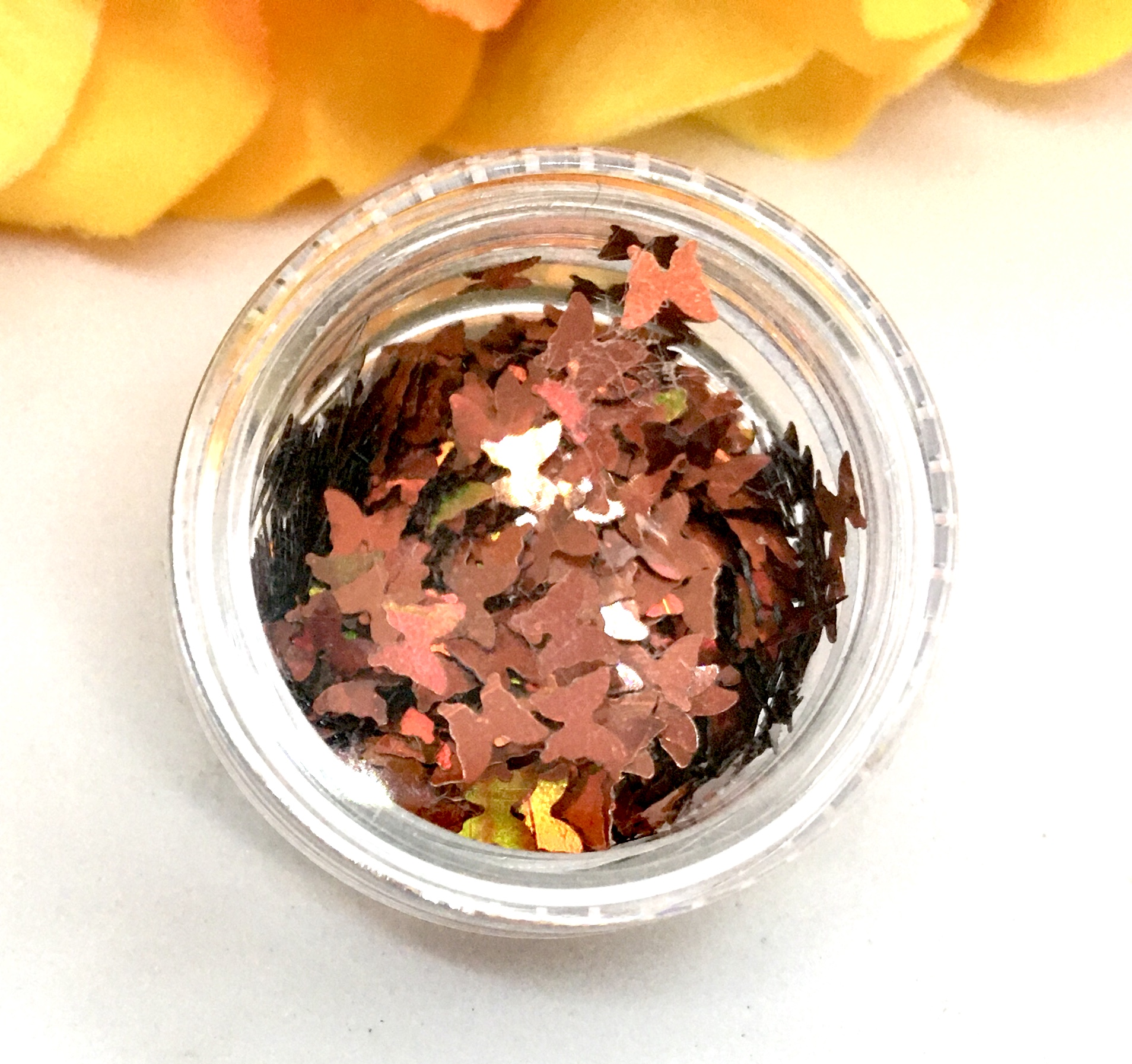 Holographic Sequin Butterfly Glitter – IRIDESCENT BURNT ORANGE - Image 3