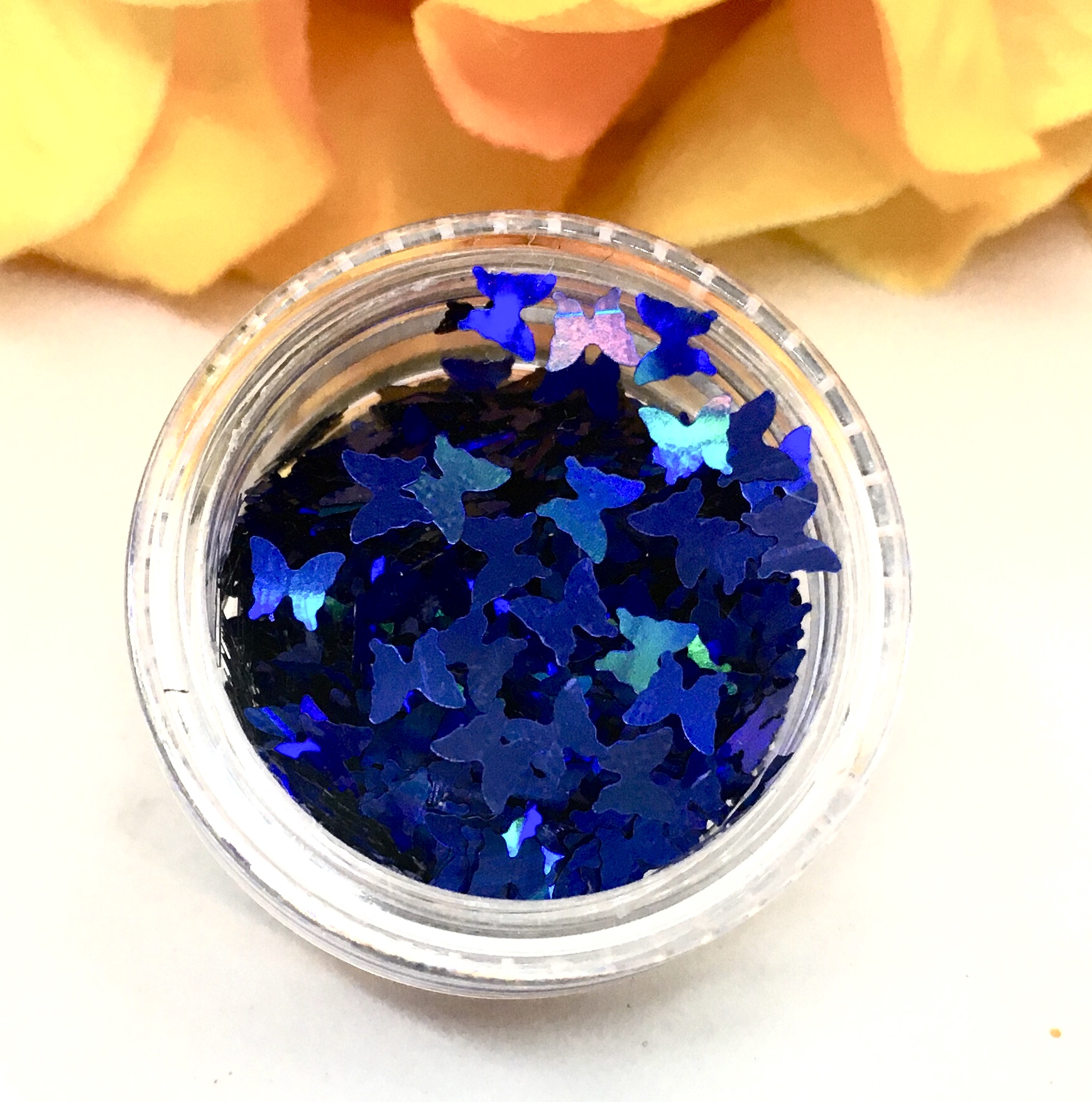 Holographic Sequin Butterfly Glitter – IRIDESCENT ROYAL BLUE - Image 3