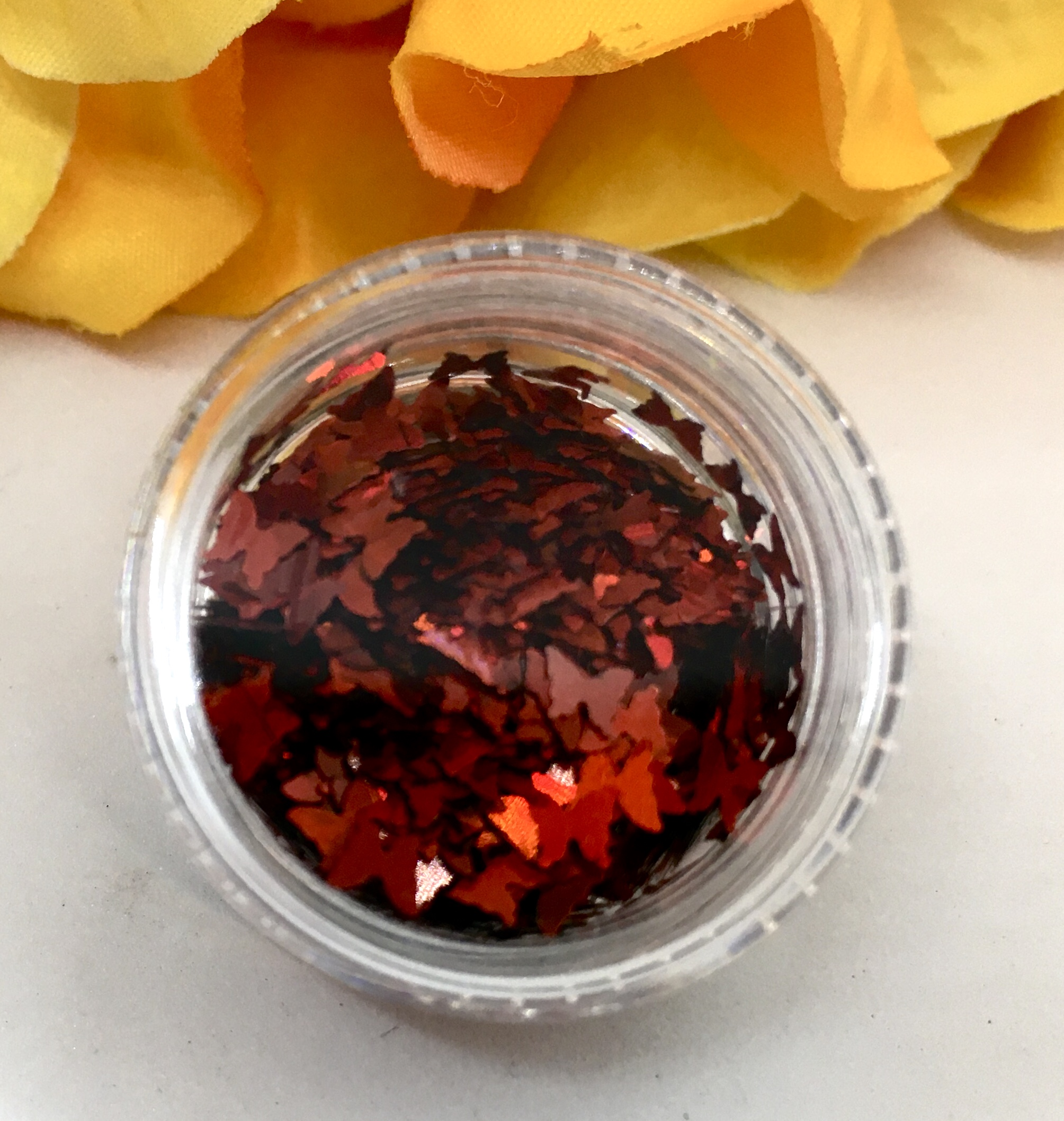 Holographic Sequin Butterfly Glitter – IRIDESCENT RED - Image 3
