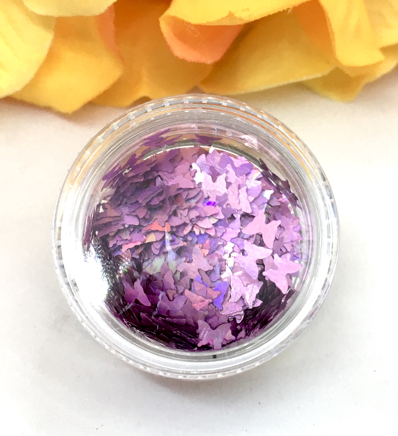 Holographic Sequin Butterfly Glitter –IRIDESCENT BABY PINK - Image 3