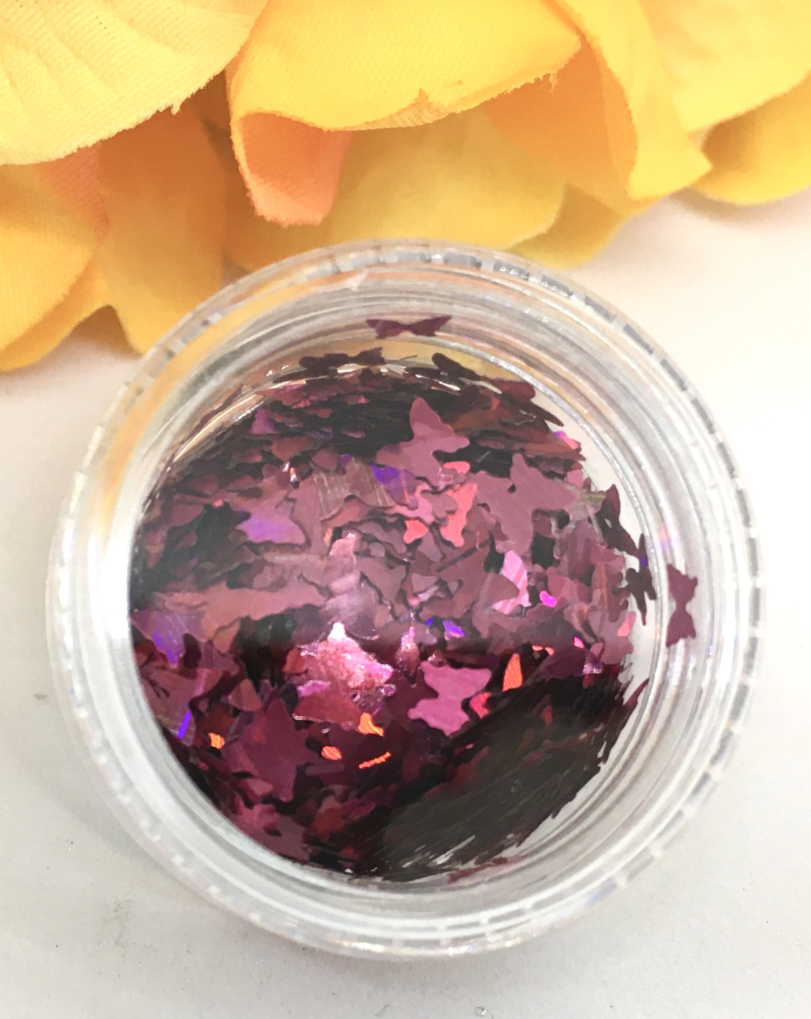 Holographic Sequin Butterfly Glitter – IRIDESCENT FUSCHIA PINK - Image 3
