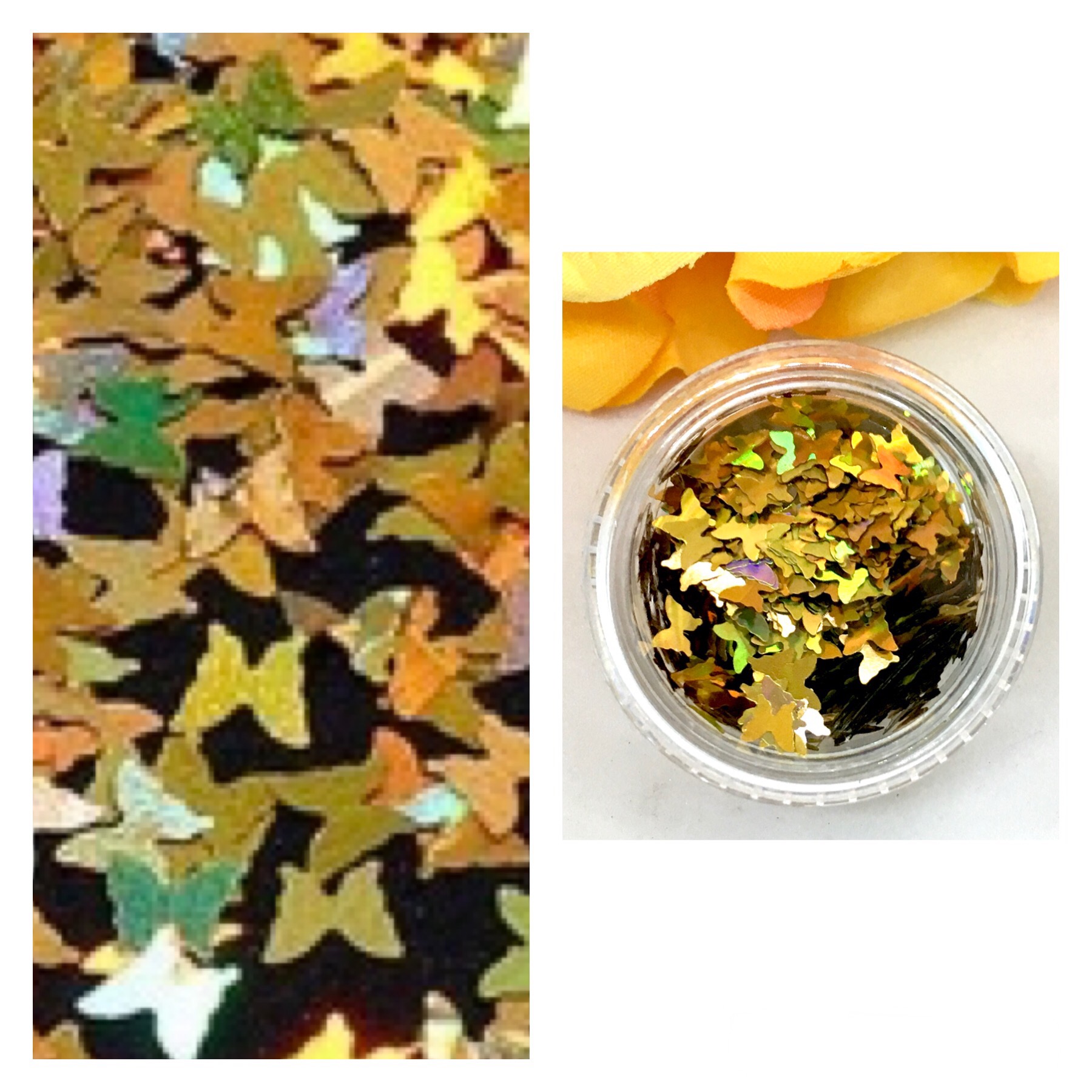 Holographic Sequin Butterfly Glitter – IRIDESCENT GOLD