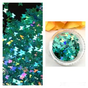 Holographic Sequin Butterfly Glitter – IRIDESCENT AQUA-GREEN