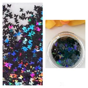 Holographic Sequin Butterfly Glitter – IRIDESCENT BLACK