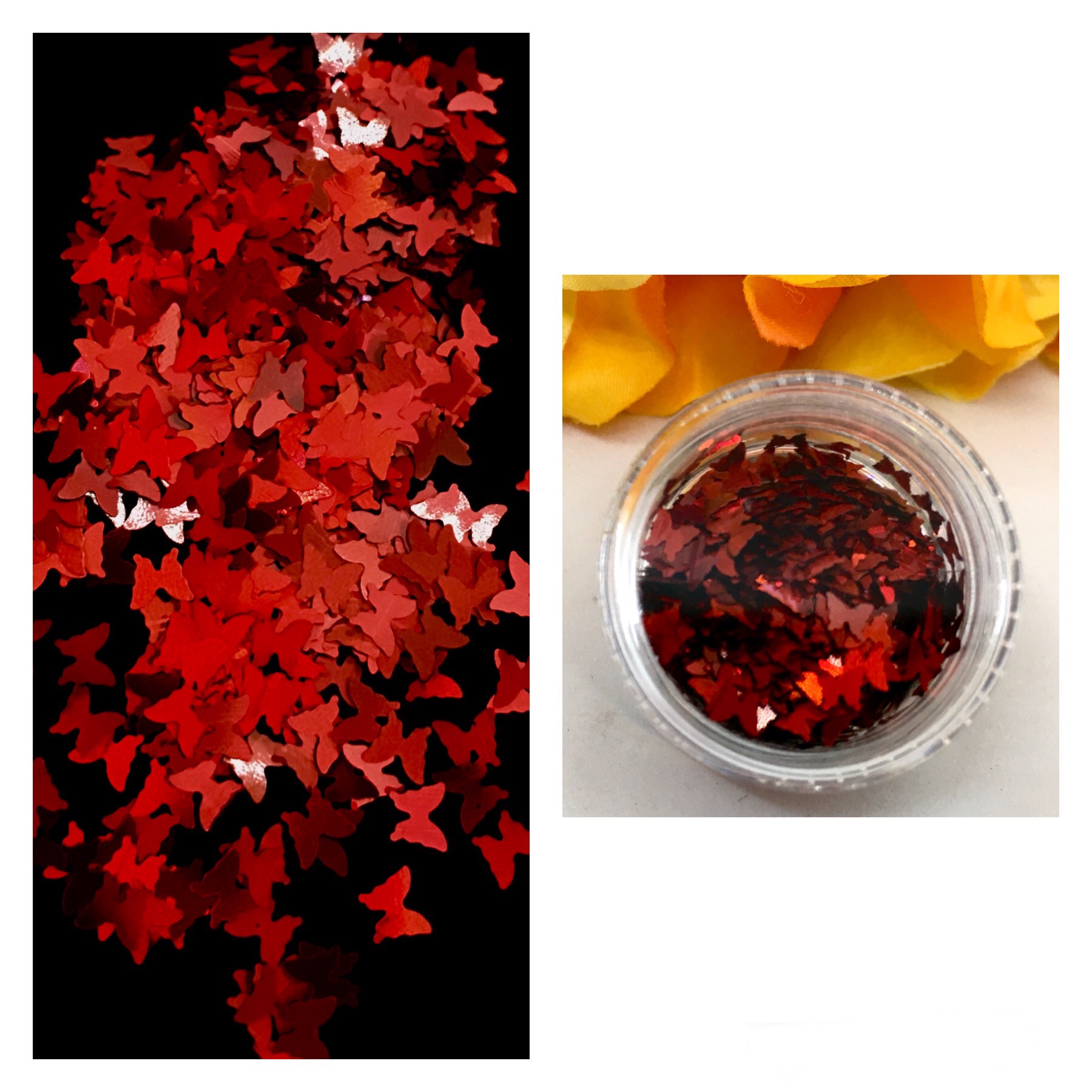 Holographic Sequin Butterfly Glitter – IRIDESCENT RED