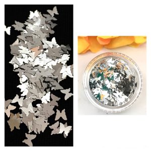 Holographic Sequin Butterfly Glitter – SILVER