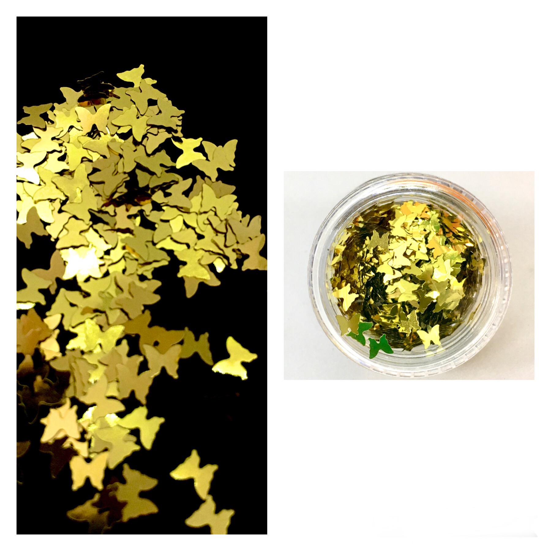 Holographic Sequin Butterfly Glitter – GOLD