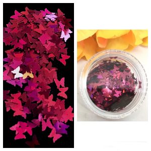 Holographic Sequin Butterfly Glitter – IRIDESCENT FUSCHIA PINK