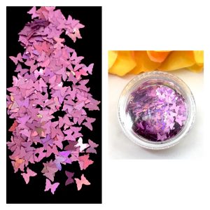 Holographic Sequin Butterfly Glitter –IRIDESCENT BABY PINK