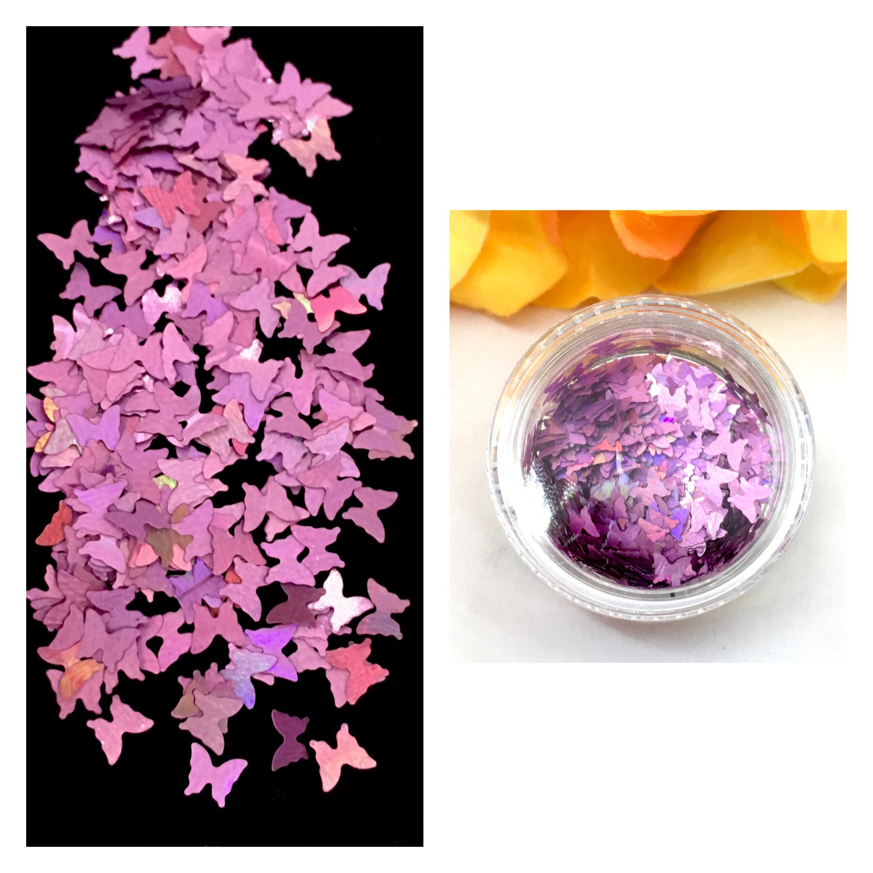 Holographic Sequin Butterfly Glitter –IRIDESCENT BABY PINK