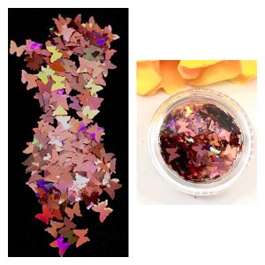 Holographic Sequin Butterfly Glitter –IRIDESCENT DUSTY PINK