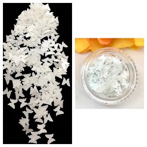 Holographic Sequin Butterfly Glitter – WHITE