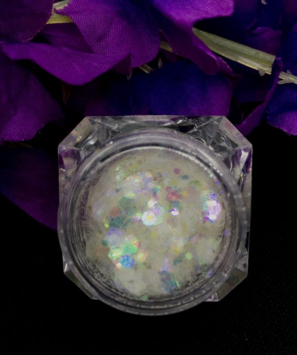 Holographic MIX Chunky Glitter - IRIDESCENT WHITE/BEIGE - Image 3