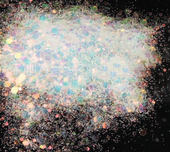 Holographic MIX Chunky Glitter - IRIDESCENT WHITE/LT BLUE - Image 2