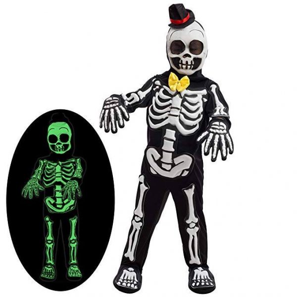 HALLOWEEN - Kids Spooky Glow in the Dark Skelebones Deluxe Skeleton Costume
