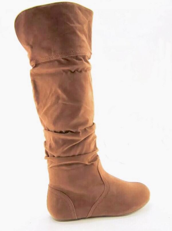 MID CALF HIGH BOOTS - TAN - Womens Mid Calf slouchy Boots SIZE: 8.5