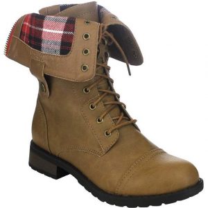 COMBAT BOOTS - TAUPE - Mid Calf Combat Military Boots  SIZE: 10