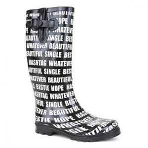 RAIN BOOTS - Twisted Women's DRIZZY Tall Cute Rubber Rain Boots  SIZE: 8