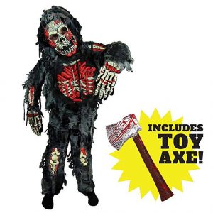 HALLOWEEN - Zombie Deluxe Costume Child Incl. Bloody Axe SIZE: XLARGE(12-14)
