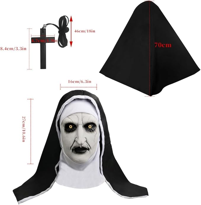 HALLOWEEN MASK – The Nun latex Halloween Mask - Image 2