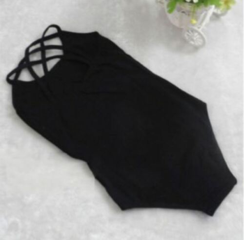 LEOTARD - BLACK Children Girl Kids Bodysuit Leotard Dancewear