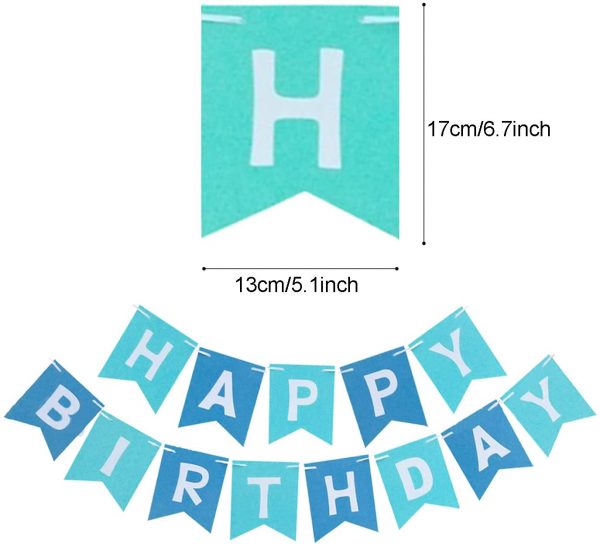 PARTY DECORATIONS - Happy Birthday Party Decoration - BLUE - Image 4