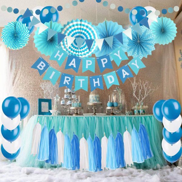 PARTY DECORATIONS - Happy Birthday Party Decoration - BLUE - Image 7