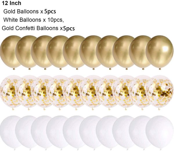 PARTY DECORATIONS - Happy Birthday Party Decoration - WHITE/GOLD - Image 5