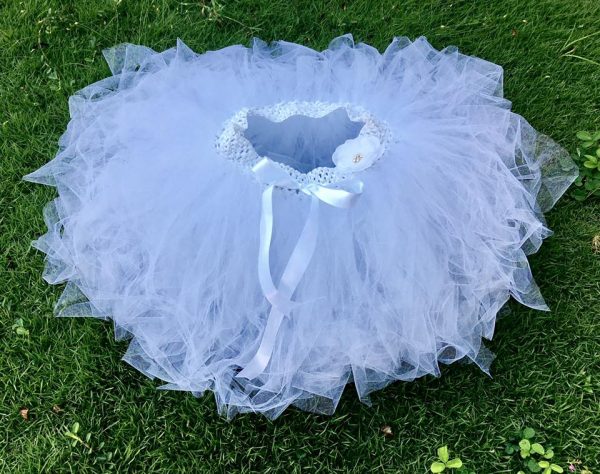 CUSTOM MADE Child tutu – Girls White Sparkle Tutu