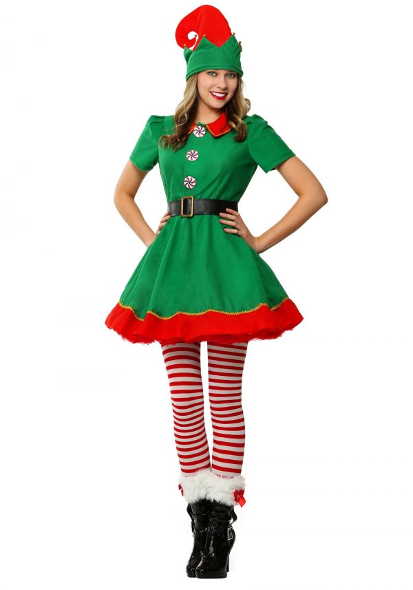 CHRISTMAS COSTUME - WOMEN - Women’s Green Festive Elf Christmas Costume  SIZE: STANDARD