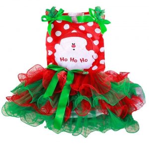 CHRISTMAS ROMPER - Girl - Green-RED Polka Dot New Year Christmas Dress SIZE: 5-6yrs