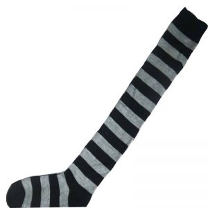 SOCKS - Over Knee Striped - GREY-BLACK