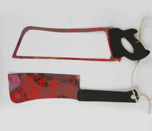 HALLOWEEN DECORATION - Haunted House Hanging Knives Garland Pennant Banner Decoration - Image 3
