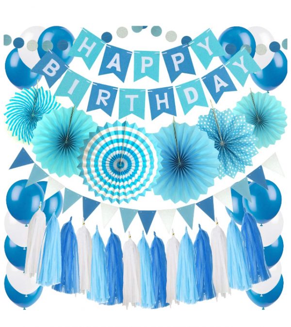 PARTY DECORATIONS - Happy Birthday Party Decoration - BLUE