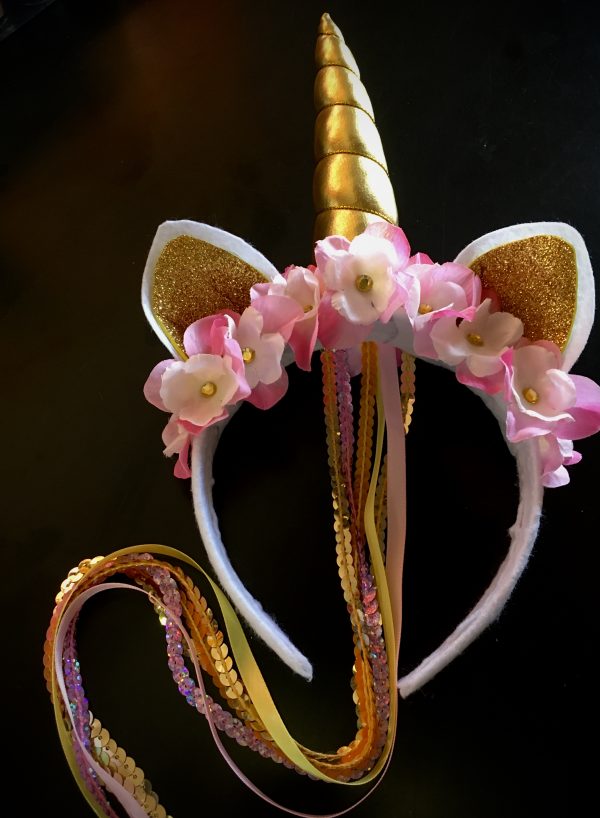 CUSTOM MADE UNICORN HEADBAND - Pink-Gold Unicorn Headband