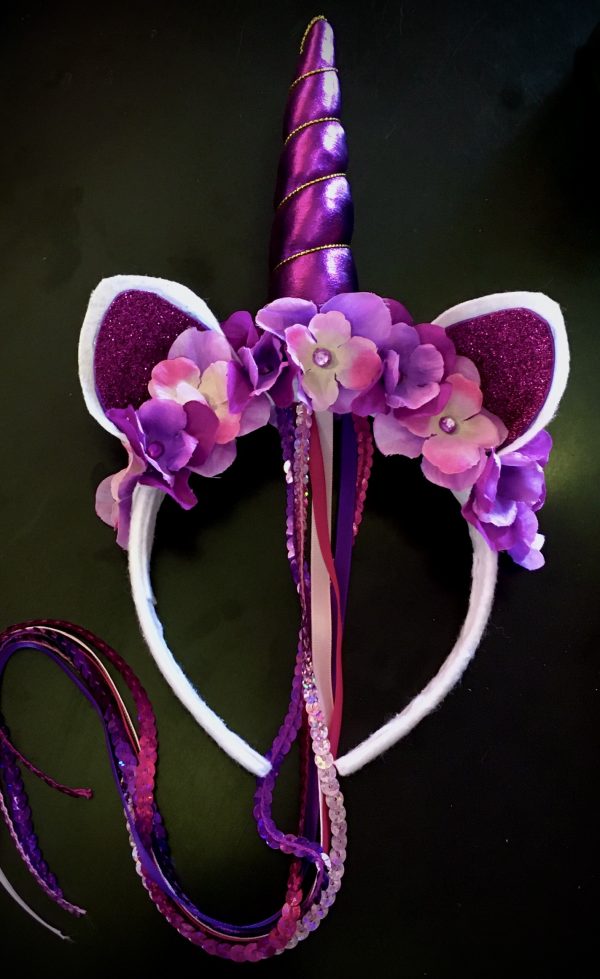 CUSTOM MADE UNICORN HEADBAND - Purple Unicorn Headband