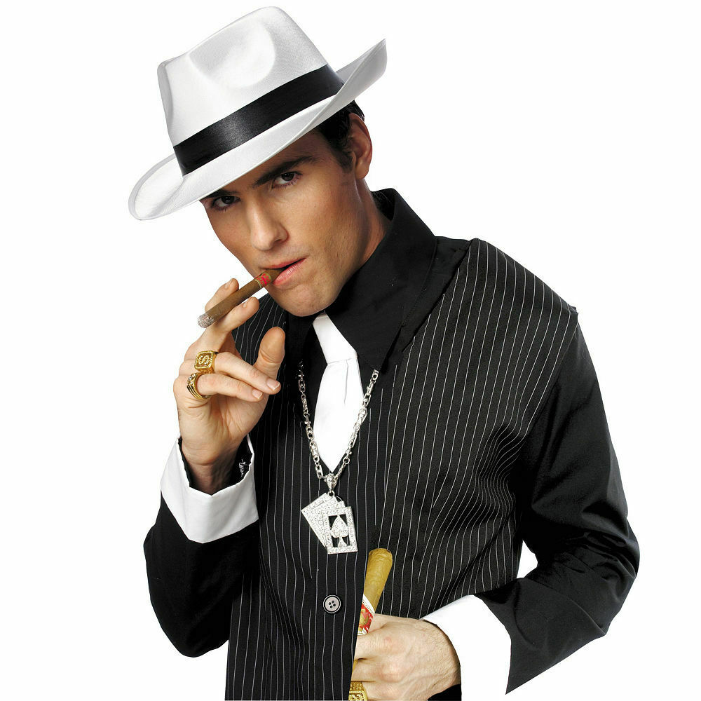 Fedora Hat - White Gangster Hat - Image 2