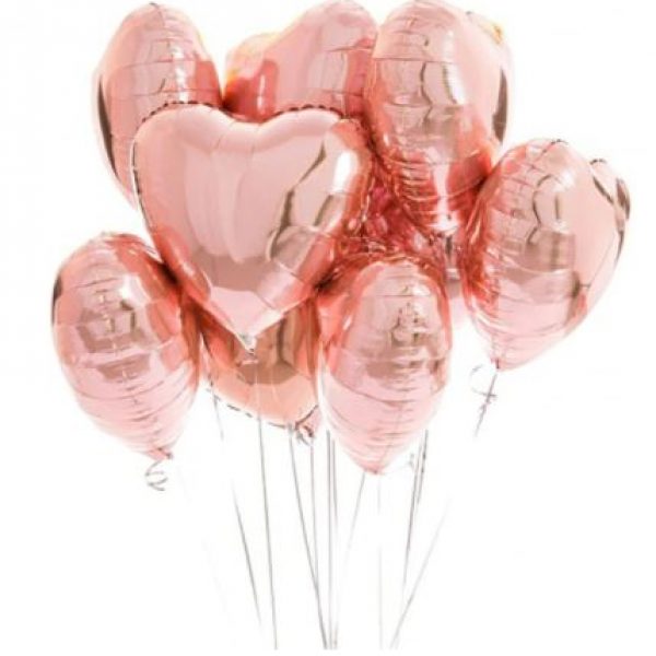 BALLOONS – Helium Balloons – Heart Shape Balloon 18″ – ROSE GOLD