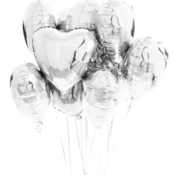 BALLOONS – Helium Balloons – Heart Shape Balloon 18″ – SILVER