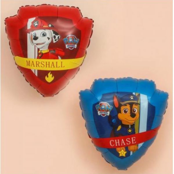 BALLOONS – Helium Balloons – 3D Paw Patrol Shield Double sided Balloon 27″