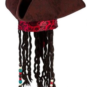Pirate Hat - Deluxe Pirate Hat with Dreadlocks Hair Braids