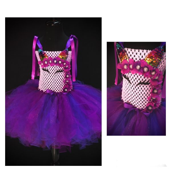 CUSTOM MADE Child Tutu Dress – Girls Sparkling Sugar Plum Unicorn Tutu Dress SIZE: 4yrs