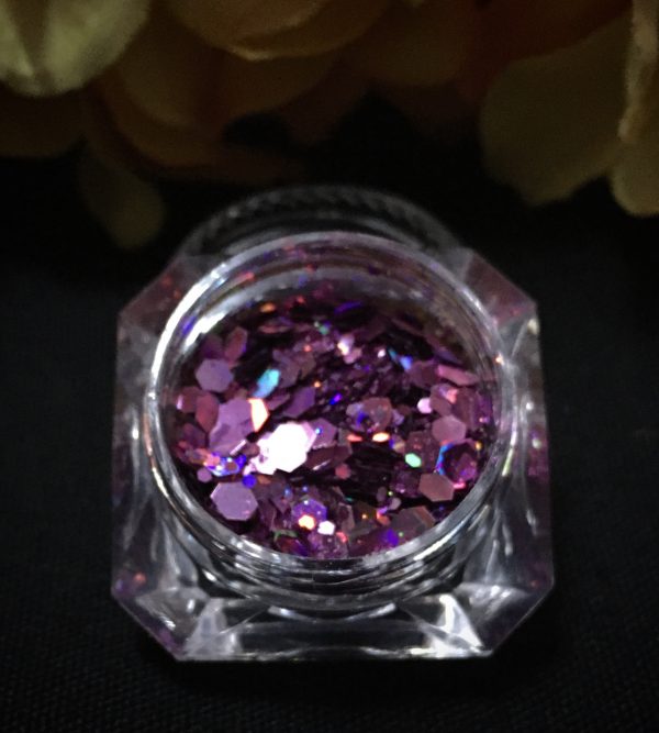 Holographic MIX Chunky Glitter - IRIDESCENT LT PINK