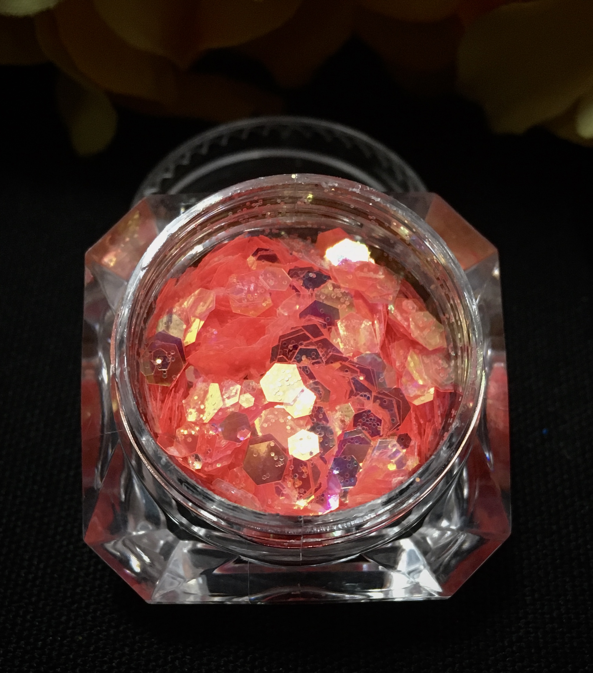 Holographic MIX Chunky Glitter - IRIDESCENT NEON ORANGE
